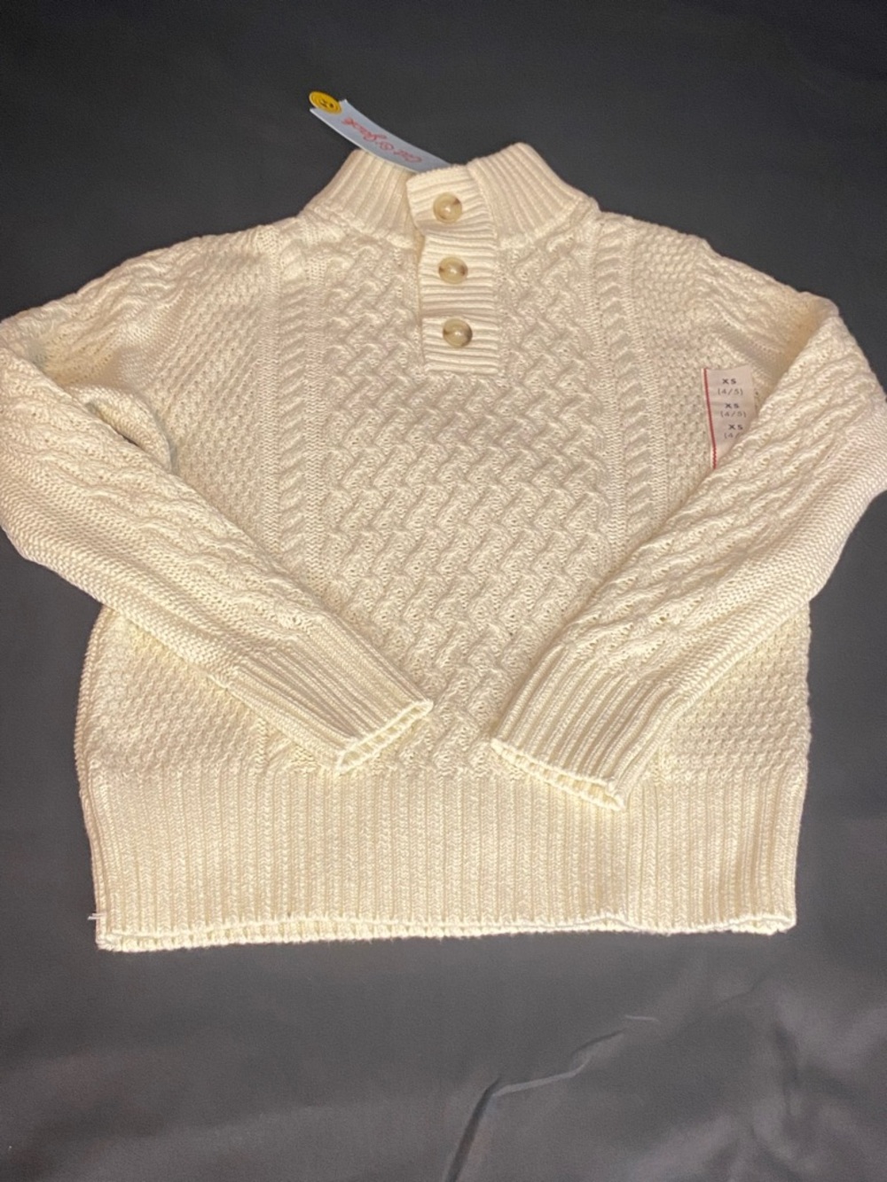 Girls Fleese Sweater Size 4/5 by Cat & Jack White NWT Long Sleeve